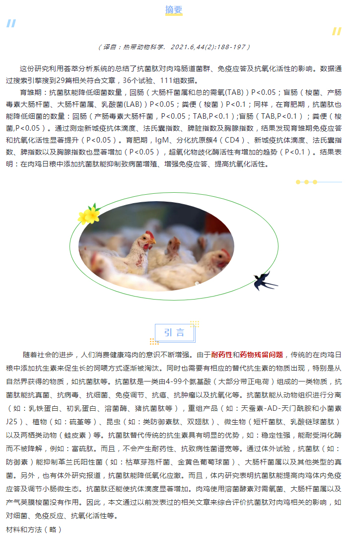 抗菌肽對肉雞腸道菌群、免疫應答及抗氧化活性影響的薈萃分析_01